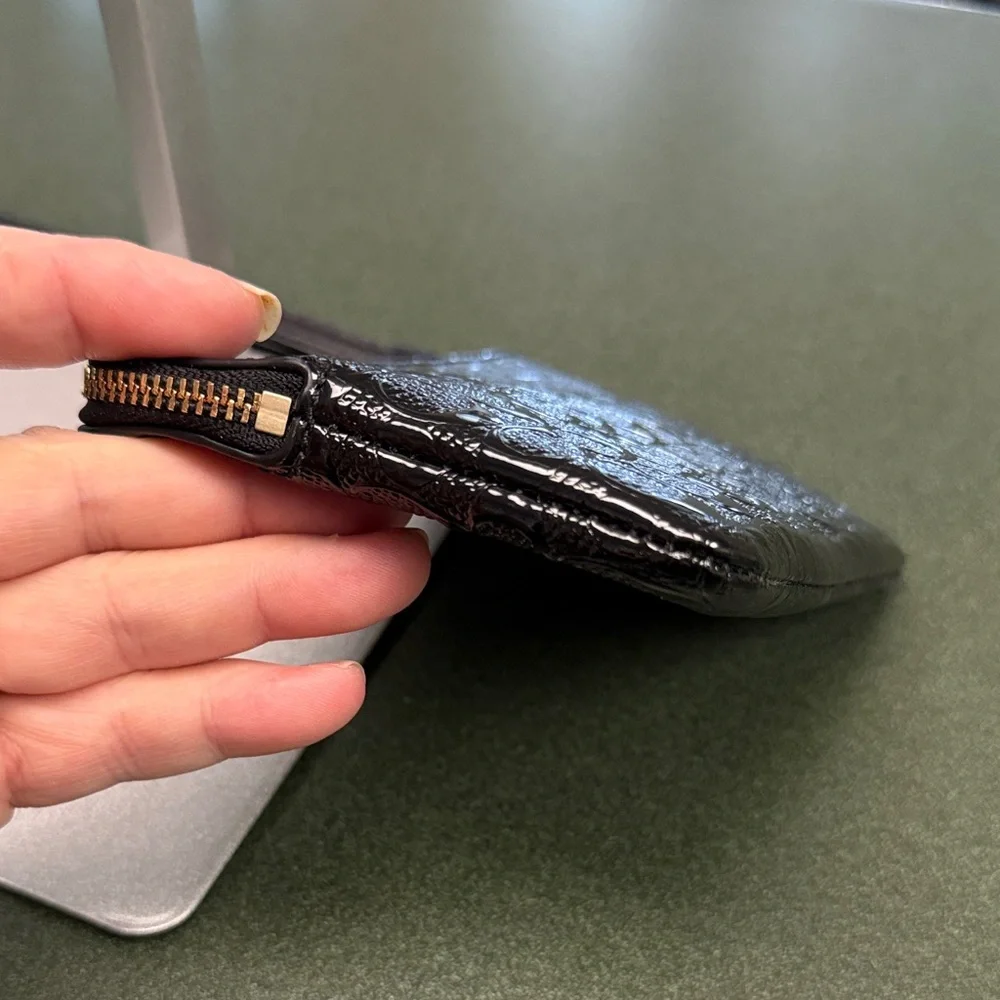 Coach Black Signature Patent Leather Wristlet - Picture 4 of 7